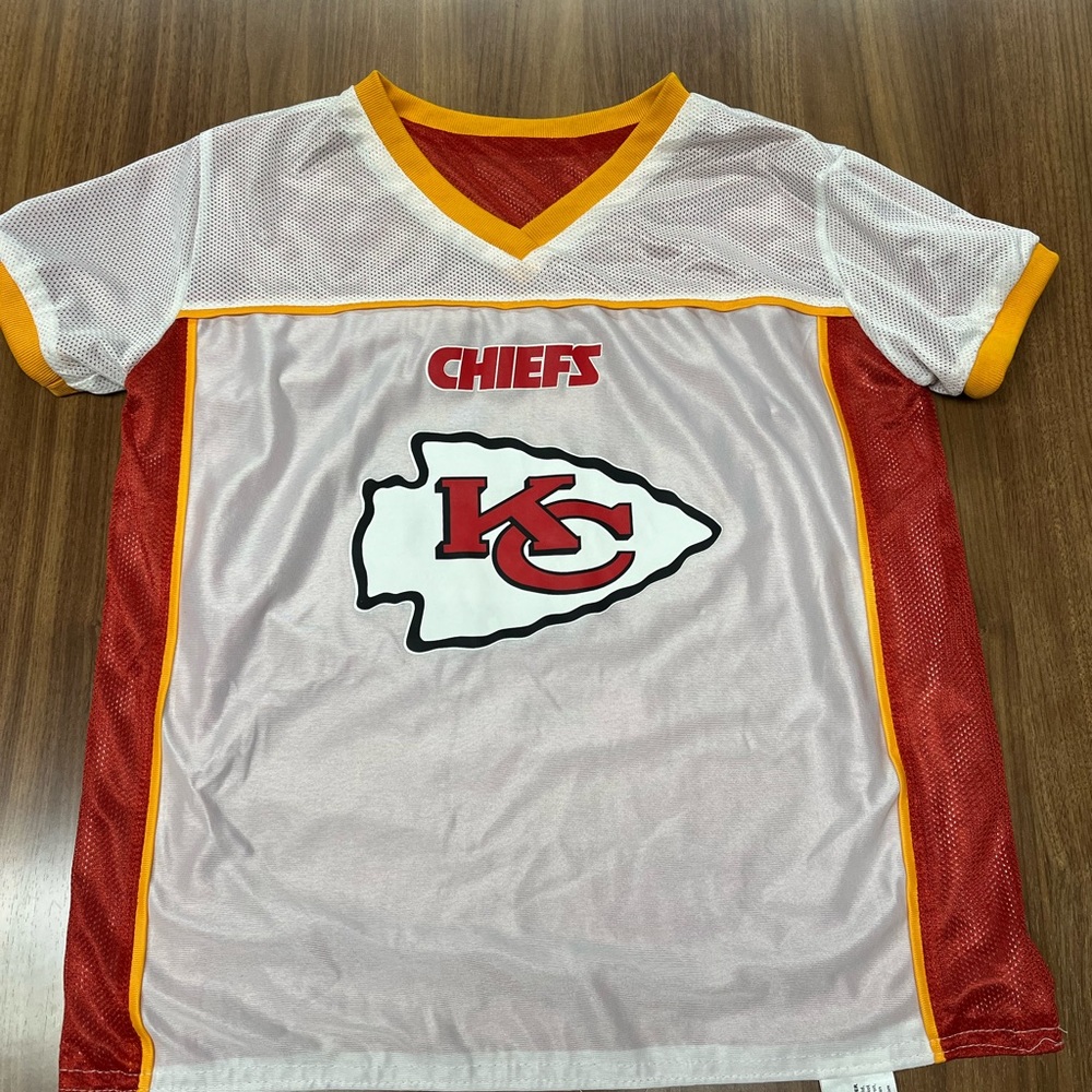 Kansas Chiefs Flag Foot Ball Reversable Short Sleeve jersey - Large
